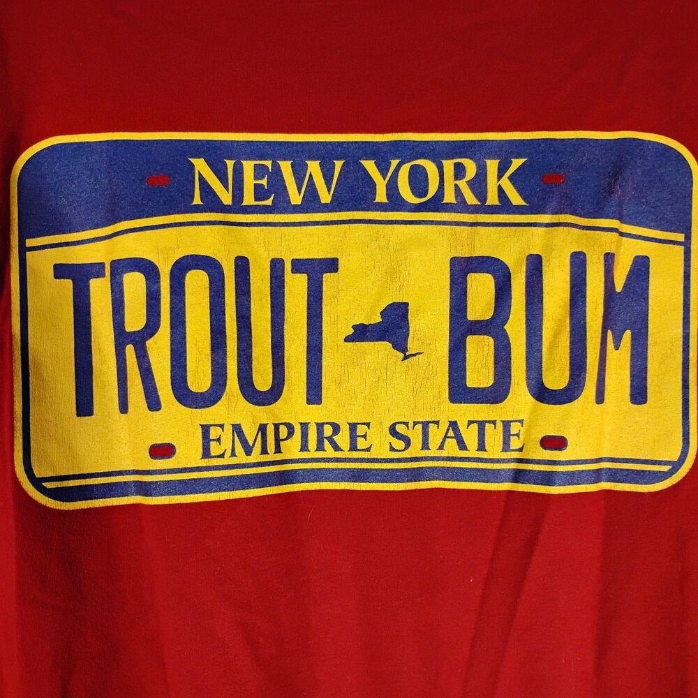 Orvis Trout Bum tshirt mens L Large red fishing graphic tee short sleeve - Picture 3 of 7